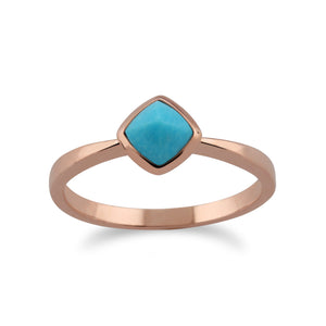 Gemondo Rose Gold Plated Sterling Silver Cushion Turquoise Ring Image 1