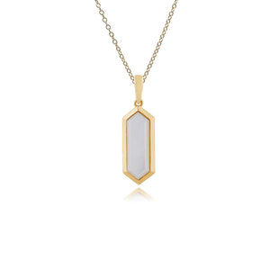 Mother of Pearl Geometric Pendant in Gold Plated Sterling Silver