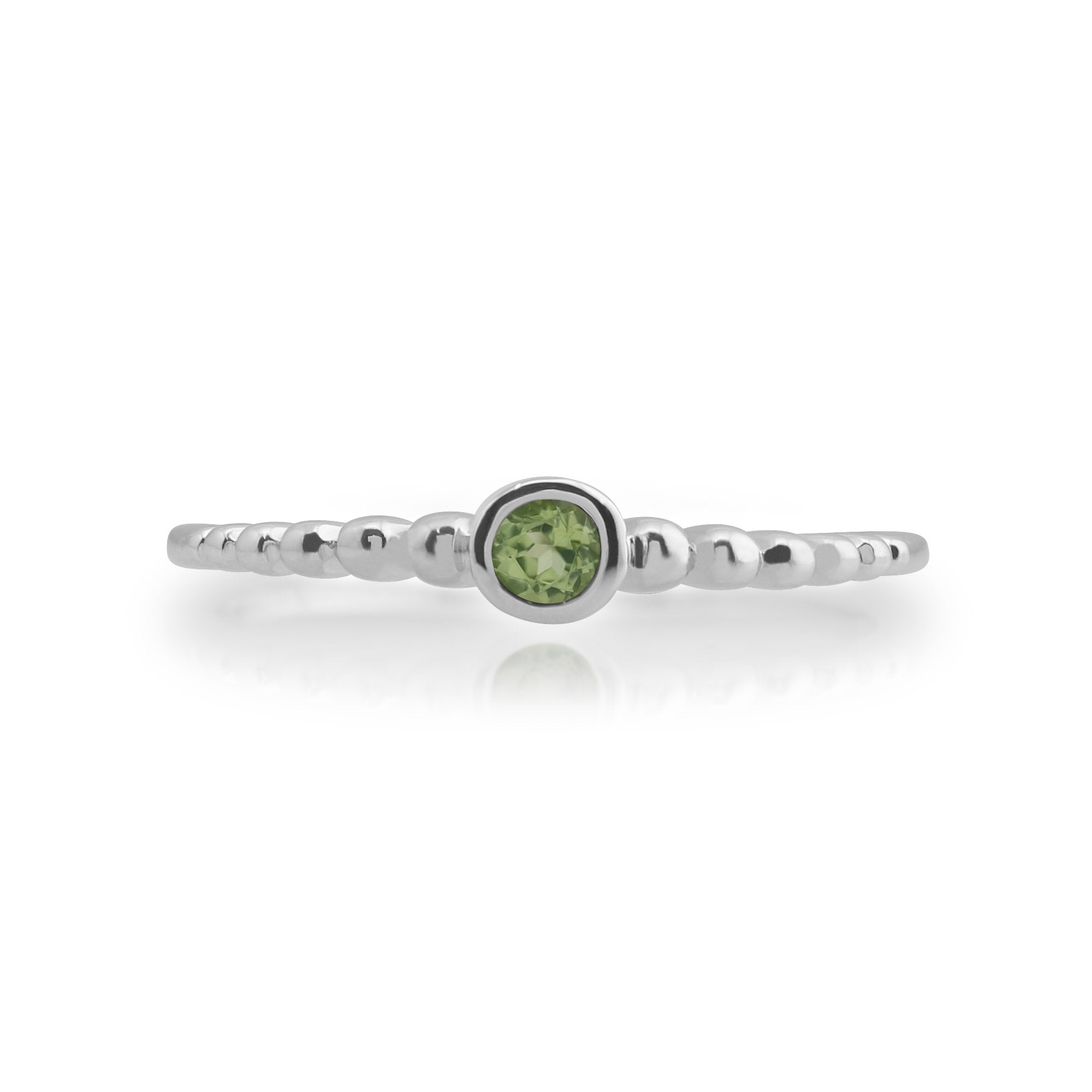 Essential Round Peridot Bezel Set Stack Ring in 925 Sterling Silver