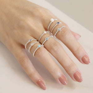Bezel Stacking Rings in 925 Sterling Silver