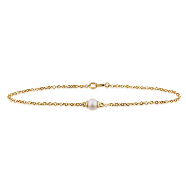 Bracciale Classico Cuore Perla Coltivata In Oro Giallo 375