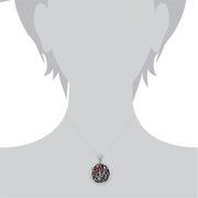 Ciondolo Portafoto Rennie Mackintosh in Argento 925 con Diamante Tondo e Smalto