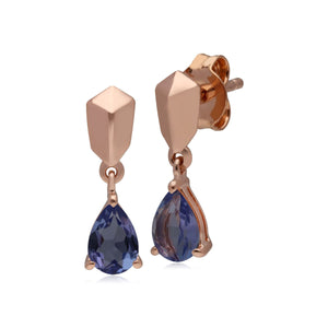 Tanzanite Earrings in Rose Gold Plated 925 Sterling Silver