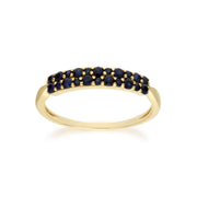 Anello con montatura a pannello in oro giallo da 9 ct Gemondo da donna - Zaffiro