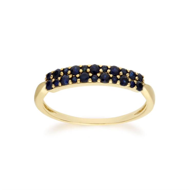 Anello con montatura a pannello in oro giallo da 9 ct Gemondo da donna - Zaffiro