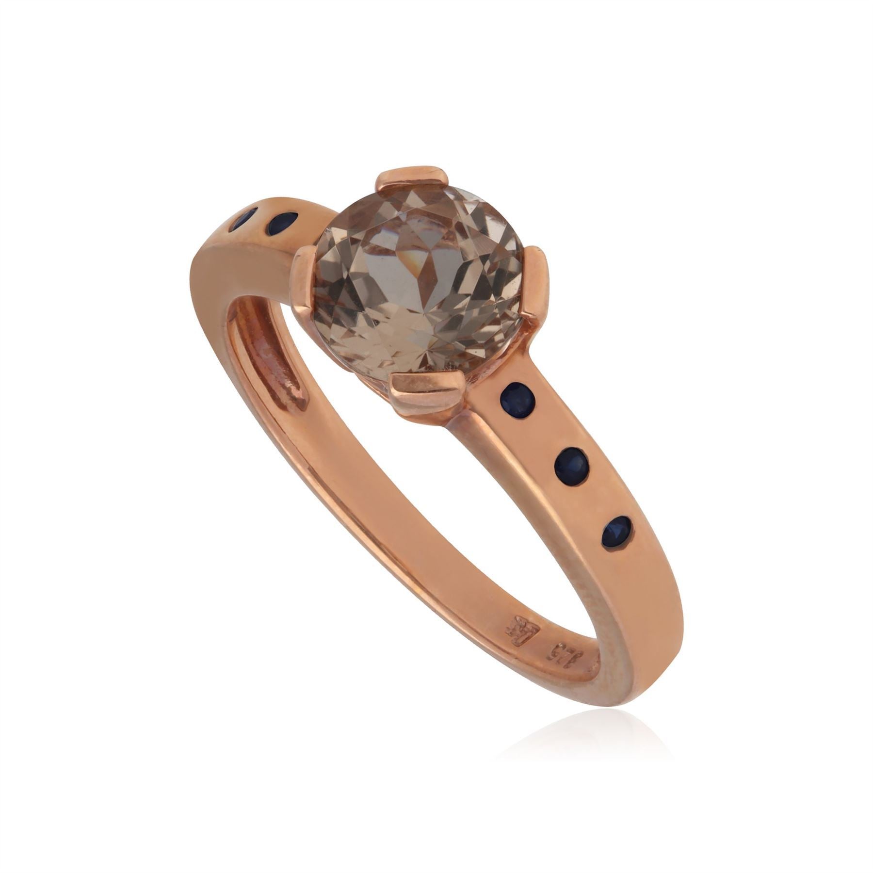 Kosmos Morganite Cocktail Ring in Rose Gold Plated Sterling Silver