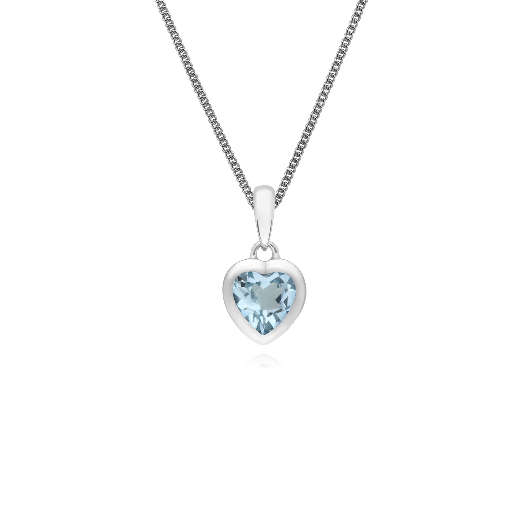 Ciondolo e orecchini classici in argento 925 con topazio blu