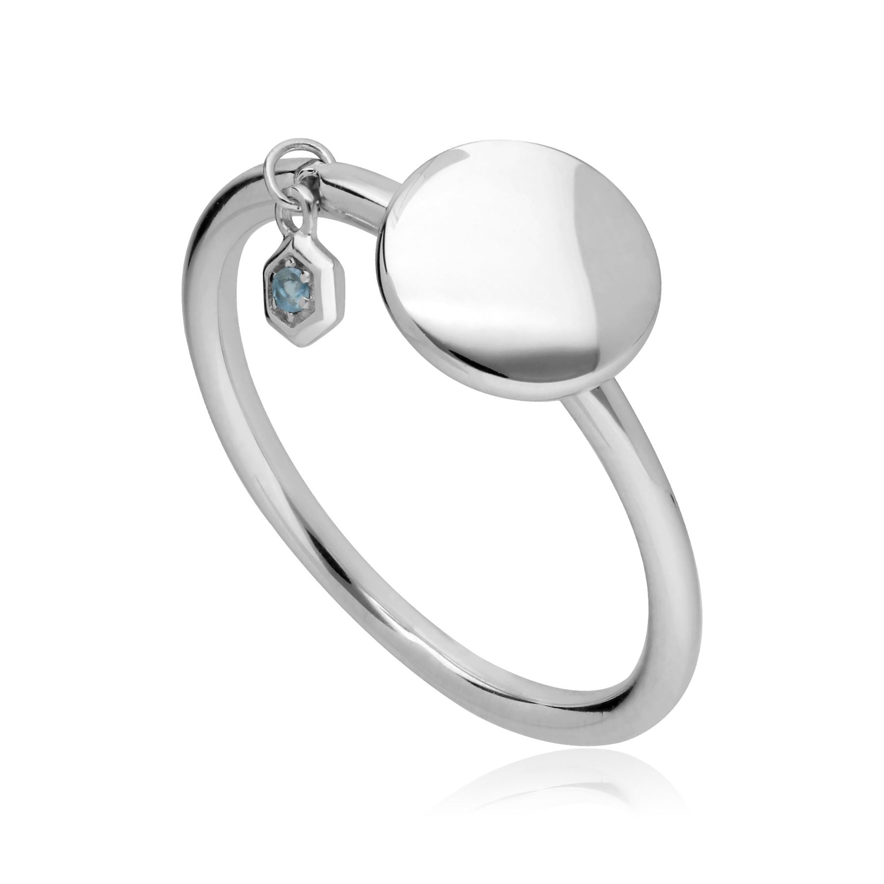 Topaz Engravable Ring in Sterling Silver