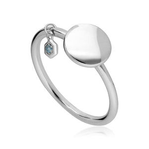 Topaz Engravable Ring in Sterling Silver