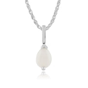 Classico pendente con opale perato in oro bianco 375