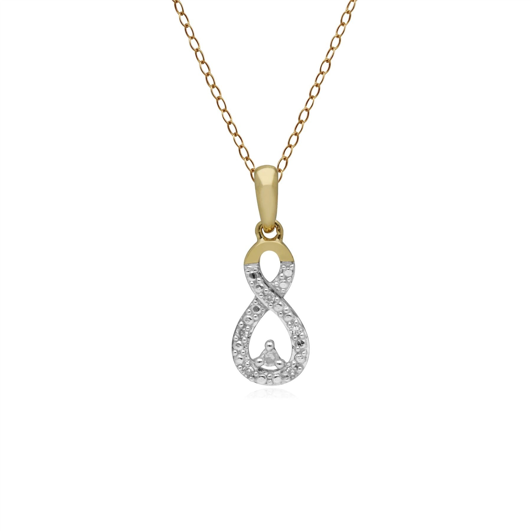 Classic Diamond Infinity Pendant in 9ct Yellow Gold