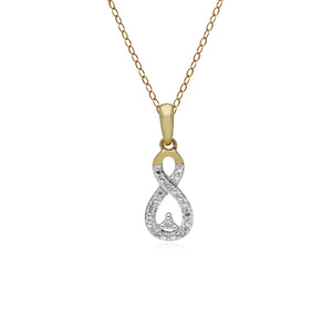 Classic Diamond Infinity Pendant in 9ct Yellow Gold