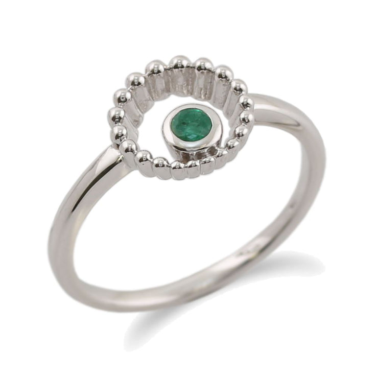 Anello con smeraldo Gemondo, anello con smeraldo in argento sterling 925 da 0,11 ct