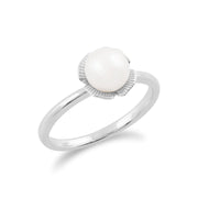 gemondo ANELLO CON PERLA, Fiore di ginkgo in argento sterling 925 da 1,88 ct ANELLO CON PERLA