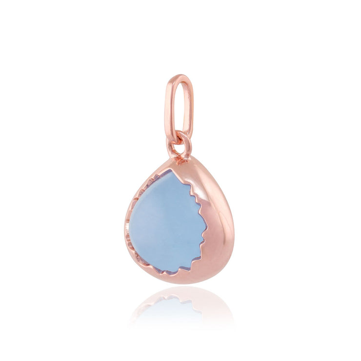 Collana pastello "Diantha" in giada blu in argento sterling placcato oro rosa da 9 ct
