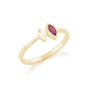 Anello Gemondo in oro giallo da 9 ct con rubino da 0,15 ct