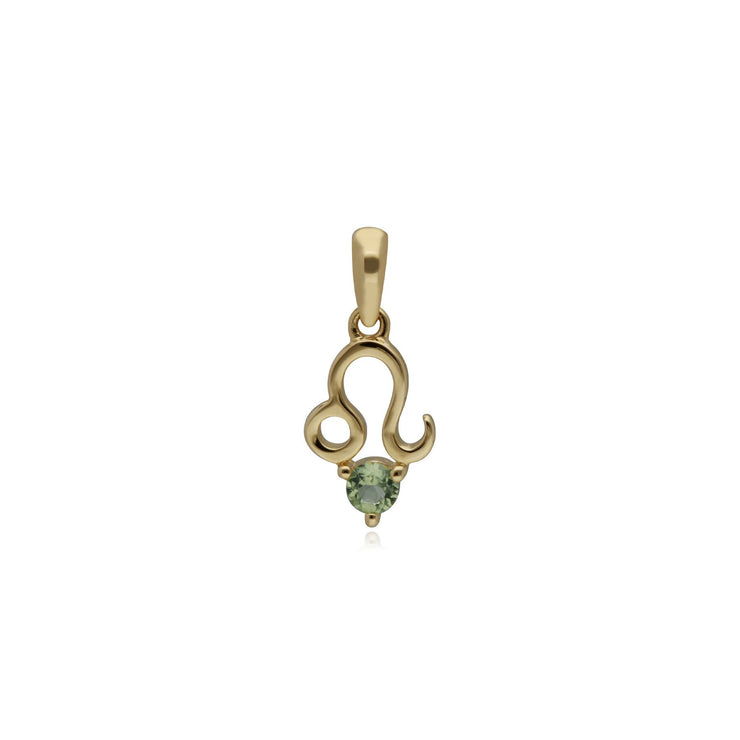 Ciondoli dello zodiaco Leone 375 peridoto in oro giallo