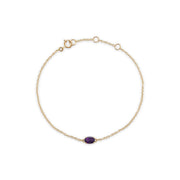 Classico bracciale ovale con ametista in oro giallo 375