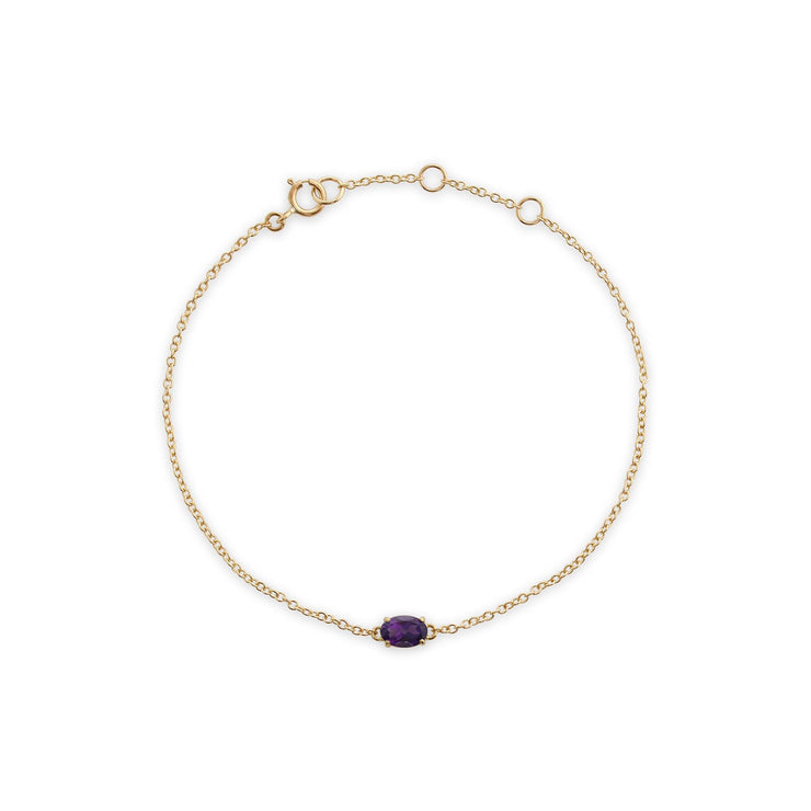 Classico bracciale ovale con ametista in oro giallo 375