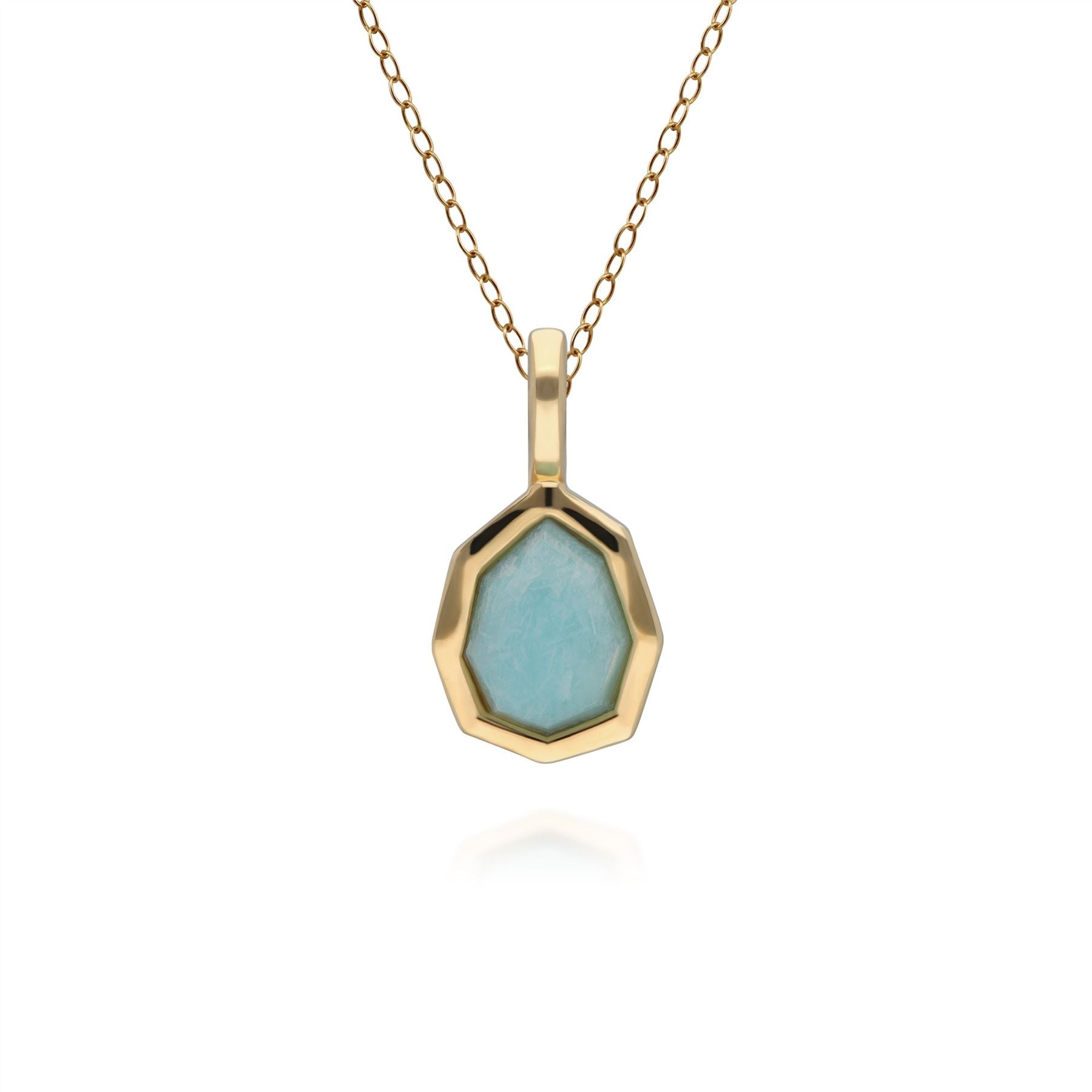 Irregular B Gem Blue Peru Amazonite Pendant Necklace