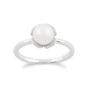 gemondo ANELLO CON PERLA, Fiore di ginkgo in argento sterling 925 da 1,88 ct ANELLO CON PERLA