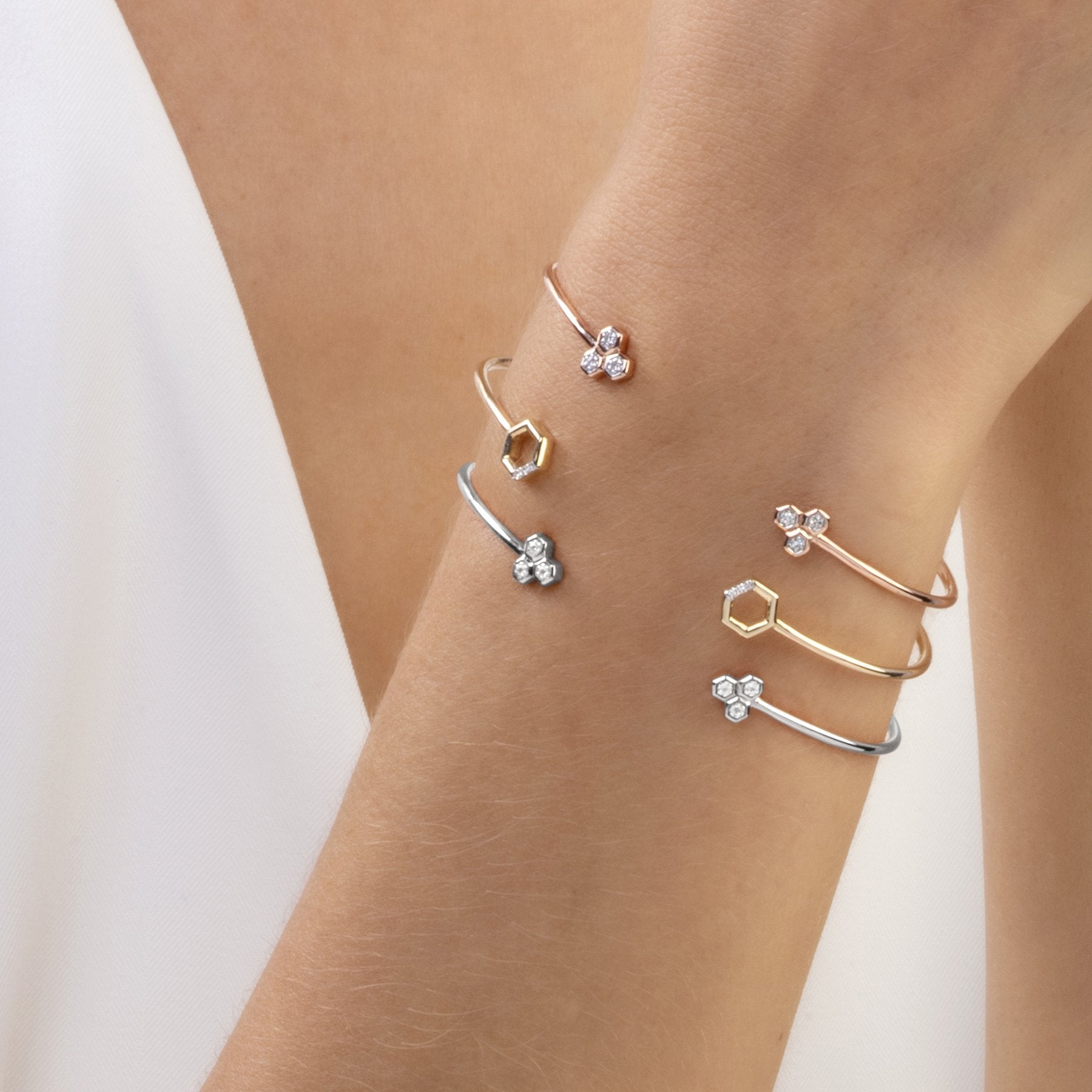Diamond Trilogy Geometric Bangle