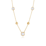 Collana geometrica Argento 925 placcato oro Madreperla esagonale