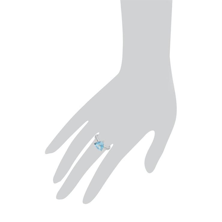 Anello con topazio Gemondo, anello con prisma di novembre con topazio azzurro in argento sterling - TOPAZIO