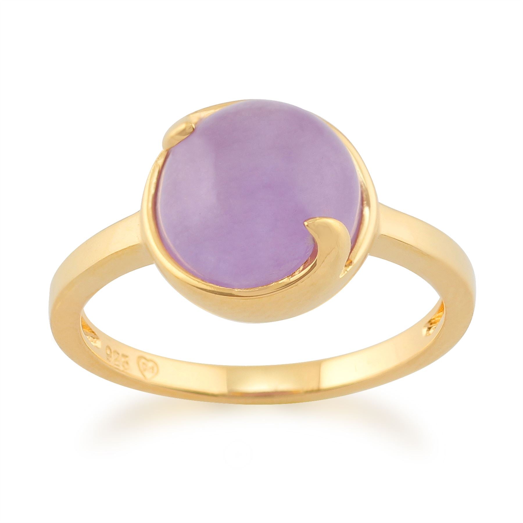 Lavender Jade 'Vita' Pastel Ring in 9ct Yellow Gold Plated Sterling Silver