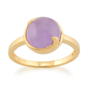 Lavender Jade 'Vita' Pastel Ring in 9ct Yellow Gold Plated Sterling Silver