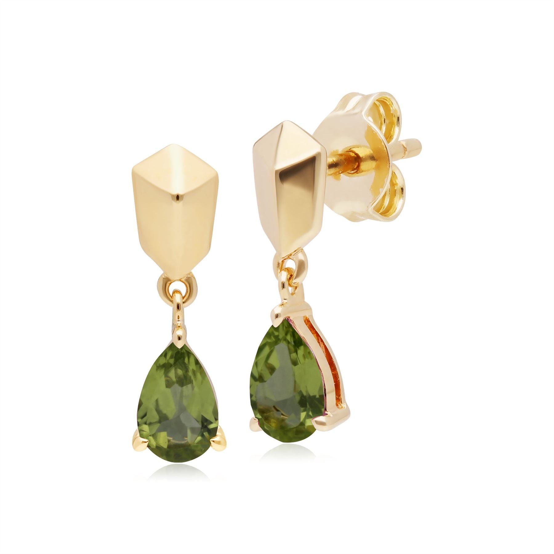 Micro Statement Peridot Earrings in Gold Plated 925 Sterling Silver