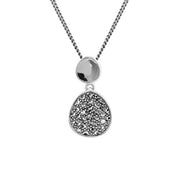 Collana e orecchini con pendente in stile Art Déco Marcasite in argento 925