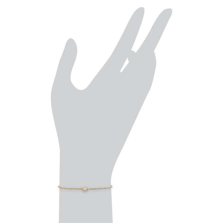 Classico bracciale cabochon rotondo in oro giallo 375 con opale