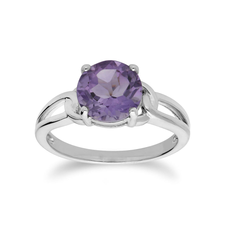 Anello Gemondo Ametista Argento sterling, Anello tondo febbraio Ametista - Ametista