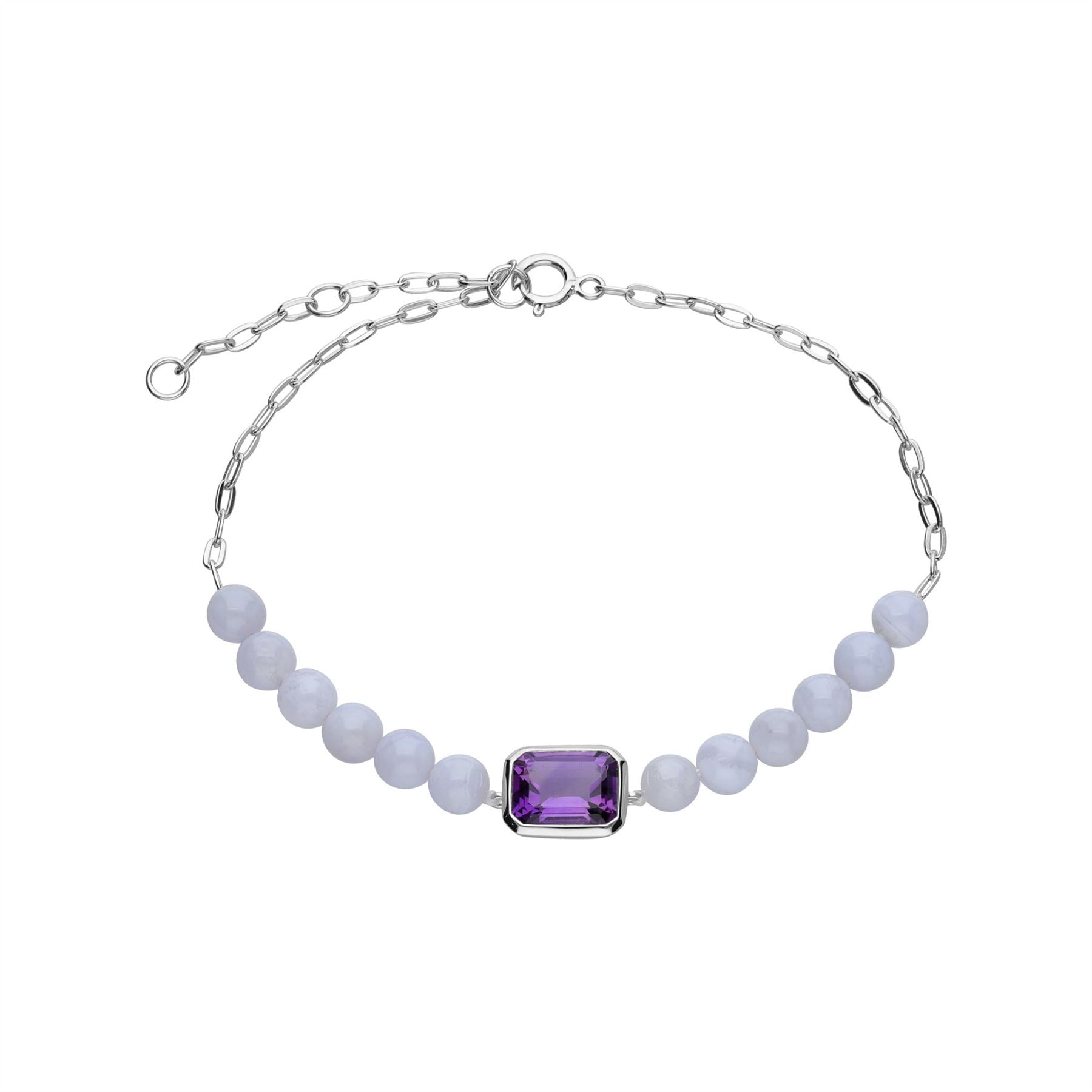ECFEW™ 'The Unifier' Bracciale con ametista e pizzo blu
