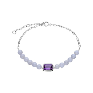 ECFEW™ 'The Unifier' Bracciale con ametista e pizzo blu