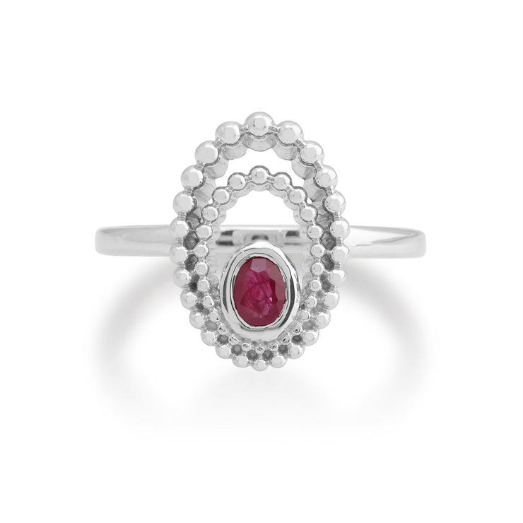 Anello con rubino Gemondo, anello con rubino in argento sterling 925 da 0,24 ct