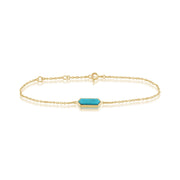 Bracciale geometrico in argento 925 con prisma esagonale turchese placcato oro