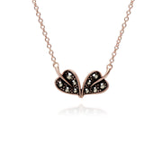 Bracciale e collana in foglia d'argento 925 placcata oro rosa Marcasite