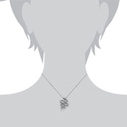 Collana e orecchini con ciondolo serpente in stile Art Nouveau in argento 925 rotondo marcasite