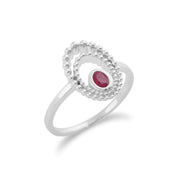 Anello con rubino Gemondo, anello con rubino in argento sterling 925 da 0,24 ct