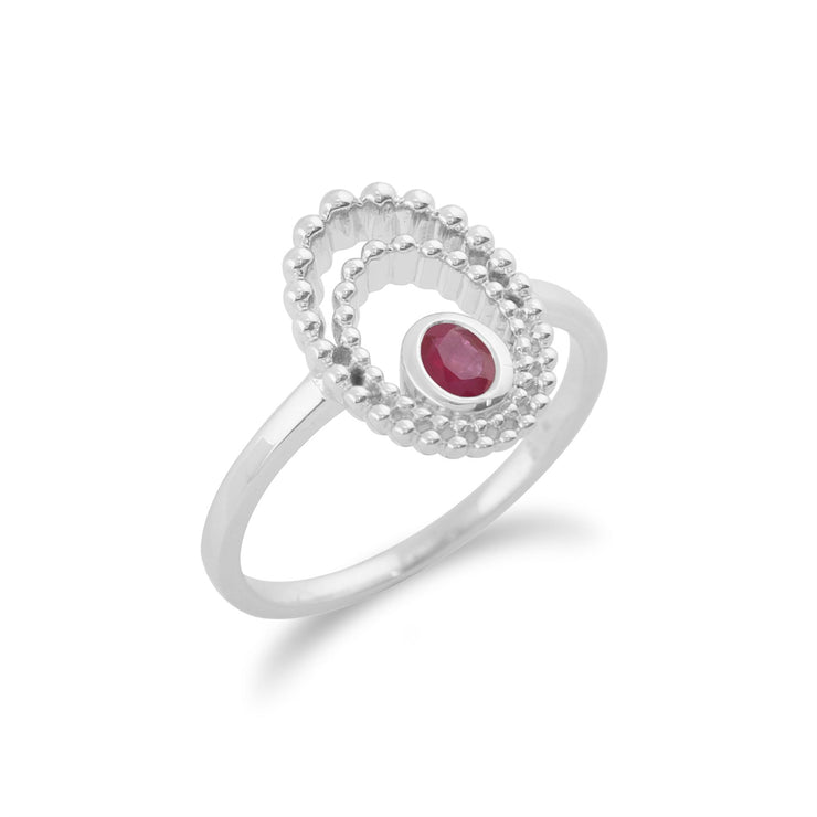 Anello con rubino Gemondo, anello con rubino in argento sterling 925 da 0,24 ct
