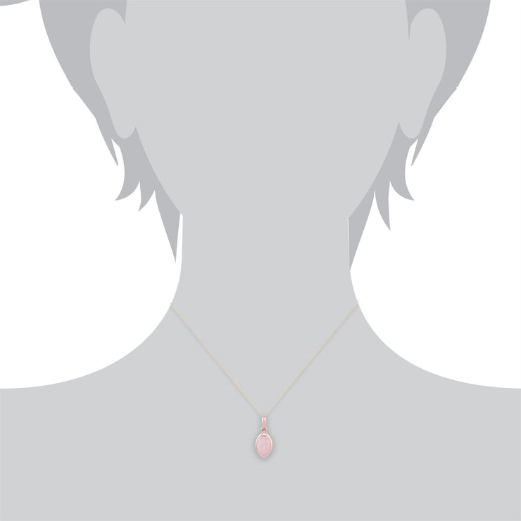 Collana Gala' con quarzo rosa pastello in argento sterling placcato oro rosa 9 ct