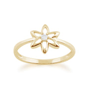 Gemondo Anello Spring Starflower in oro giallo da 9 ct con diamanti da 0,03 ct