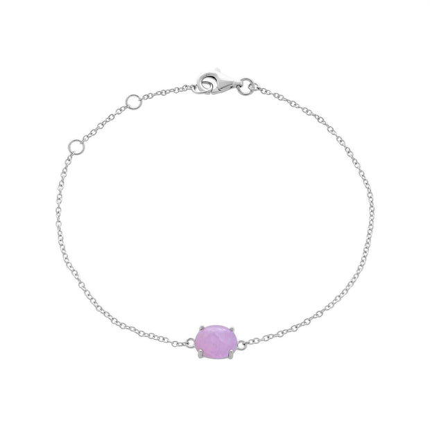 Classico bracciale ovale opaco con Kunzite in argento 925
