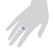 Anello Gemondo con tanzanite, anello con tanzanite in oro bianco da 9 ct da 0,57 ct