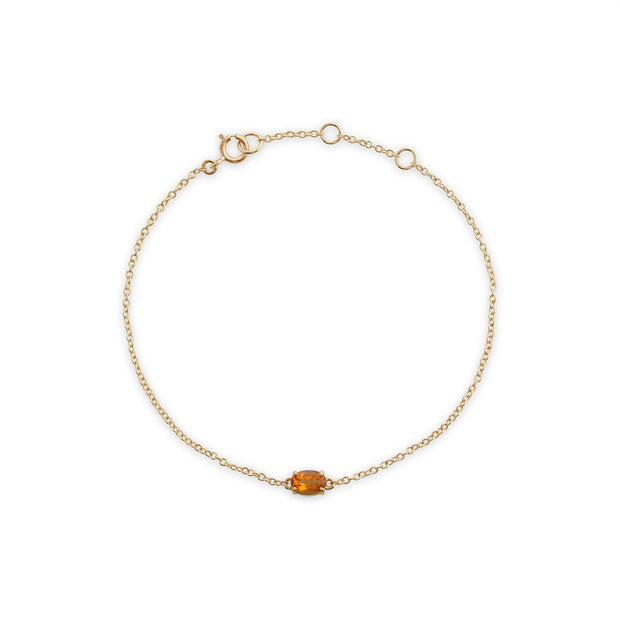Classico bracciale ovale con citrino in oro giallo 375