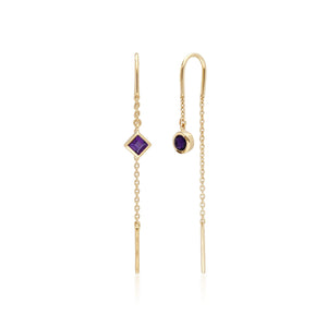 Amethyst Threader Earrings