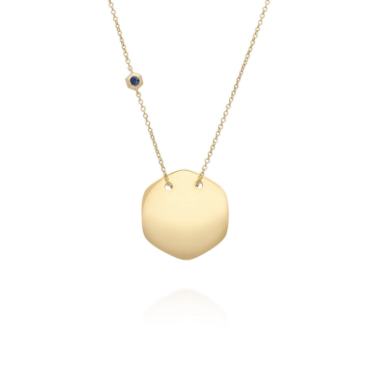 Collana con incisione in zaffiro placcato oro giallo in argento 925