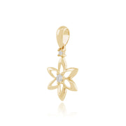 Ciondolo floreale in oro giallo 375 con diamante incastonato